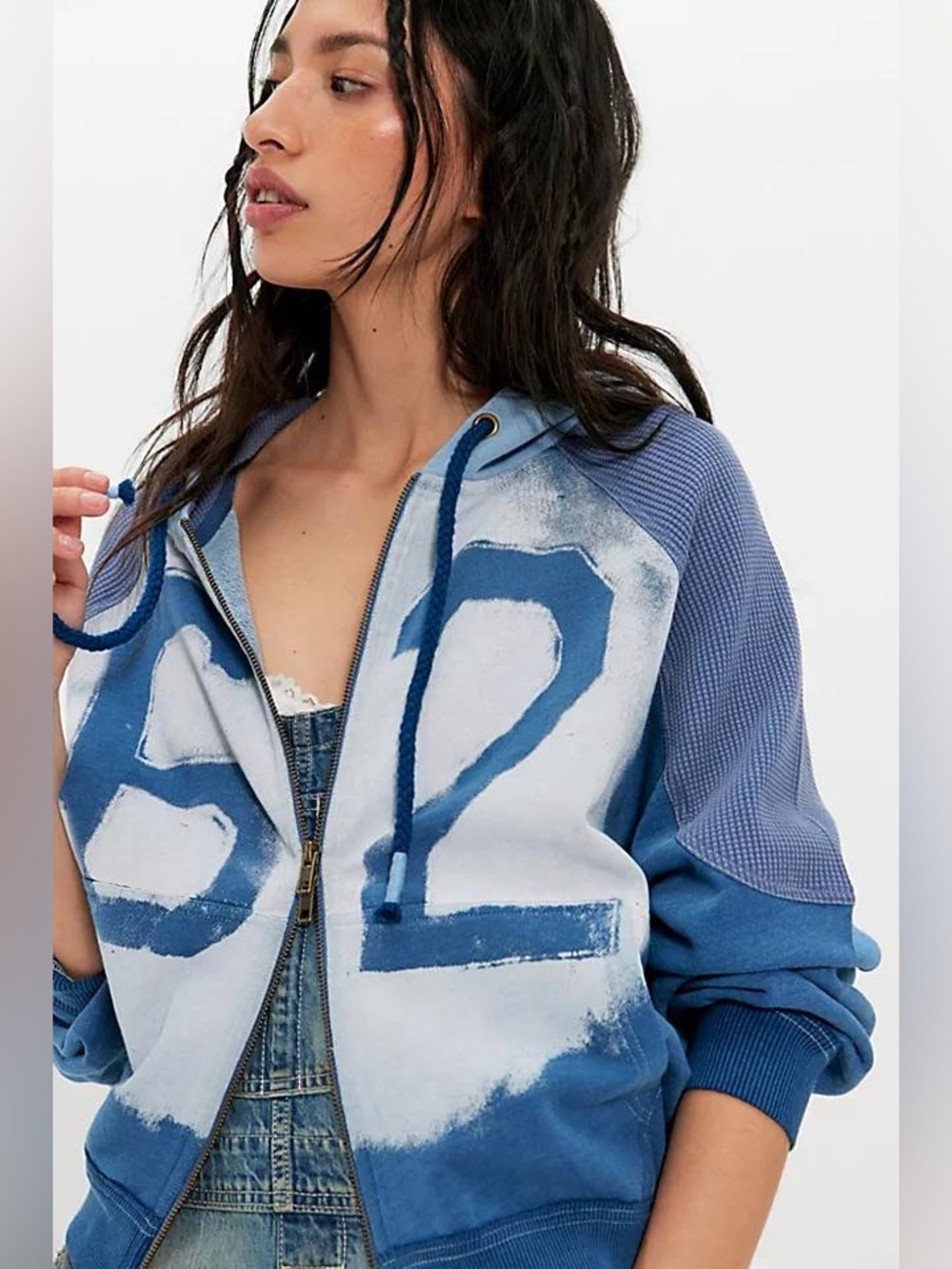 Free People Wild Blues 62 Zip Hoodie NWT We The Free Blue